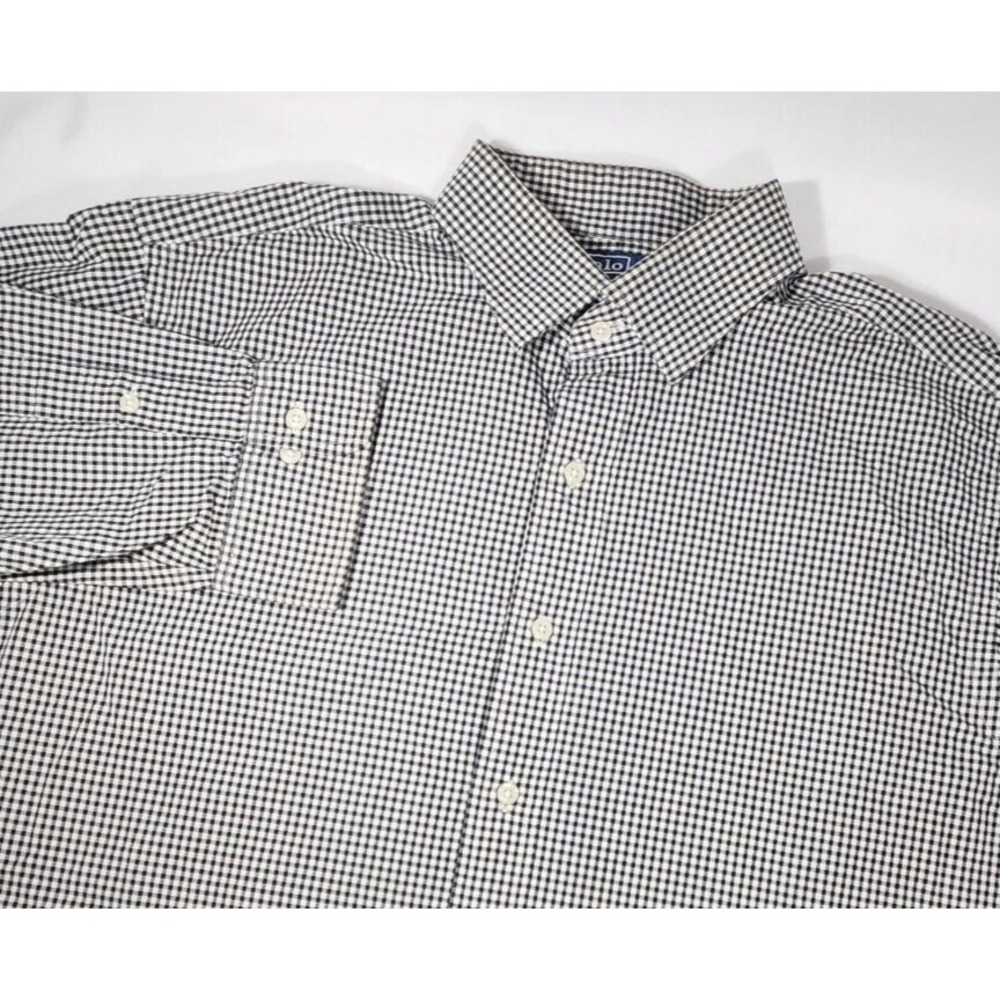 Polo Ralph Lauren Regent Classic Fit Gingham Shirt Mens 18 34/35 (XL)Black White